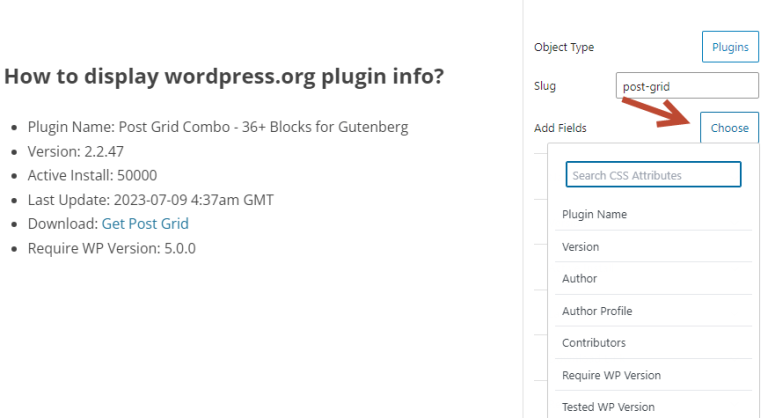 wordpress.org plugin info fields